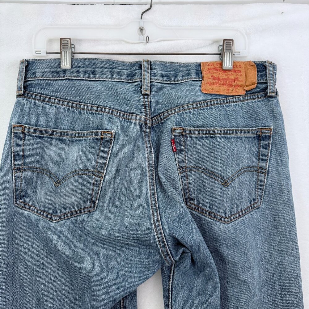 Levis 501 Jeans Mens 33x34 (32x32) Blue Original Fit Straight Leg Button Fly - Picture 11 of 12